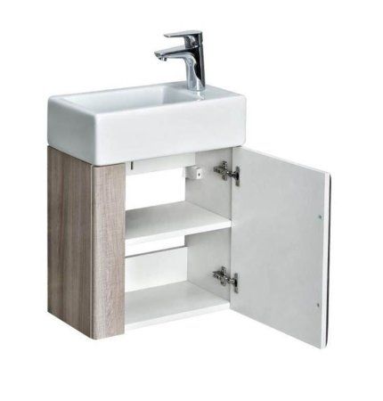 Тумба с раковиной Aquaton Вита 1A221401VTD70 45 белый глянец/ясень шимо