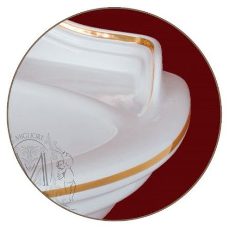 Раковина Migliore Milady 20867 декор D2 широкий золото/белая керамика