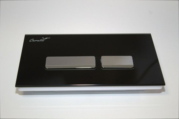 Кнопка смыва Cerutti SPA CR06BK стекло чёрное/хром