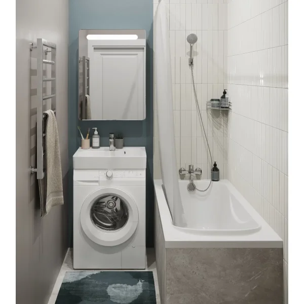 Раковина Santek Клио 1WH501784 63x51,5 см, над стиральной машиной, с кронштейнами и сифоном, белый