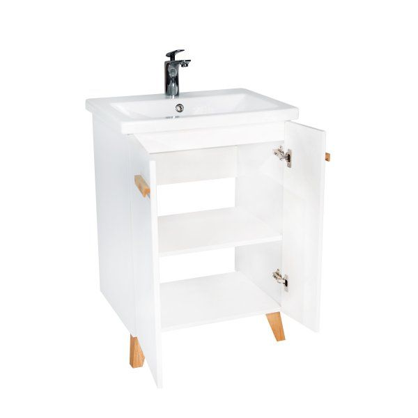 Тумба VIANT "Мюнхен" COMO 80 2 ств белая 425х760х820 (VMUN80COBEL-T2ST)