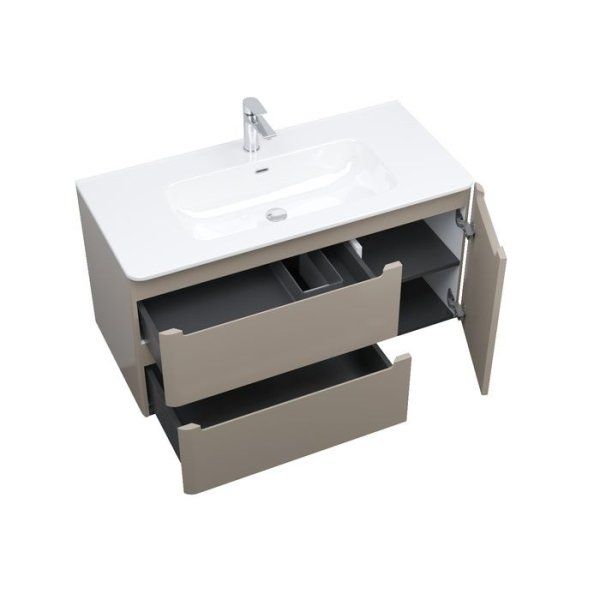 Тумба с умывальником, подвесная, 100 см, капучино, Edifice, IDDIS подходит умыв. 0101000i28 (EDNPI1OA0CQW0iRC95TQK)