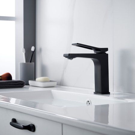 Смеситель для ванны однорычажный с гайкой Shevanik S4601H, Черный