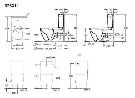 Бачок для унитаза Villeroy & Boch Legato 57631101