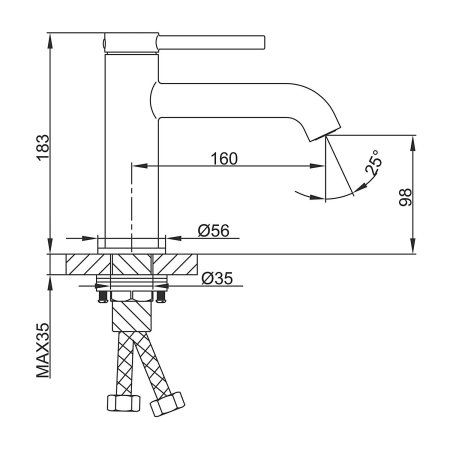Смеситель для раковины Gappo G1006, однорычажный, хром