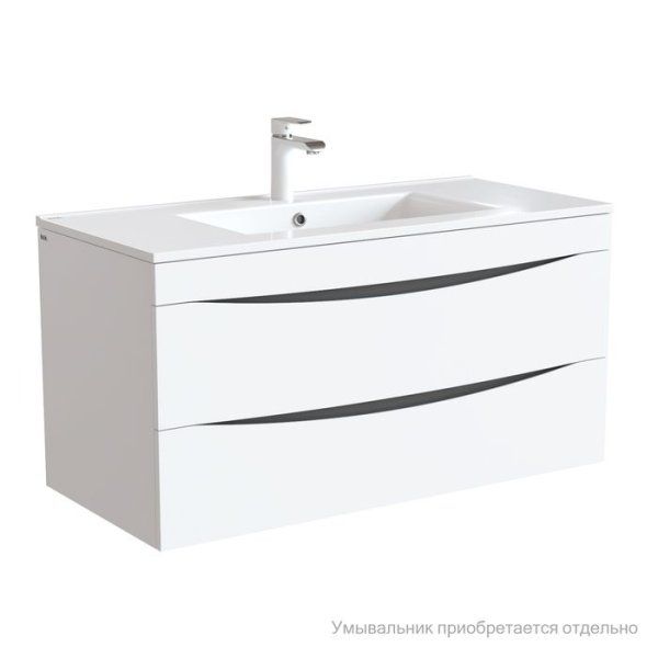 Тумба подвесная, белая, 100 см, Cloud,  IDDIS, CLO10W1i95. Подходит умывальник: 0131000i28