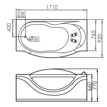Акриловая ванна Gemy G9072 C L
