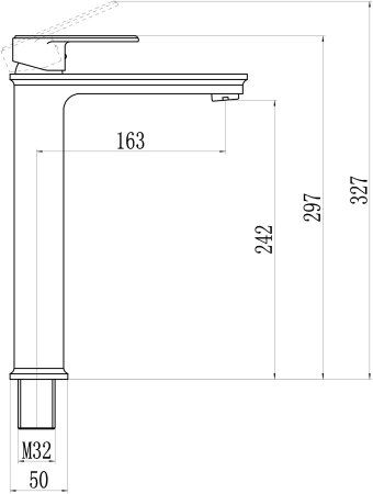 Смеситель для раковины высокий Savol (S-600301G)