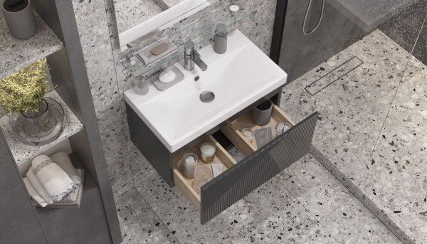 Тумба подвесная Velvex Edge 70.1Y, графит (tp.EDG.9696.70.1Y графит)