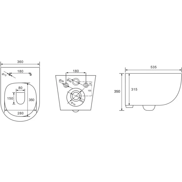 Унитаз подвесной Charus Infinito EWC700-130W безободковый, с сиденьем микролифт, белый