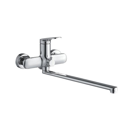 Смеситель для ванны однорычажный излив 35 см, переключение душ - корпус/дивертор/картридж Shevanik S8522, Хром