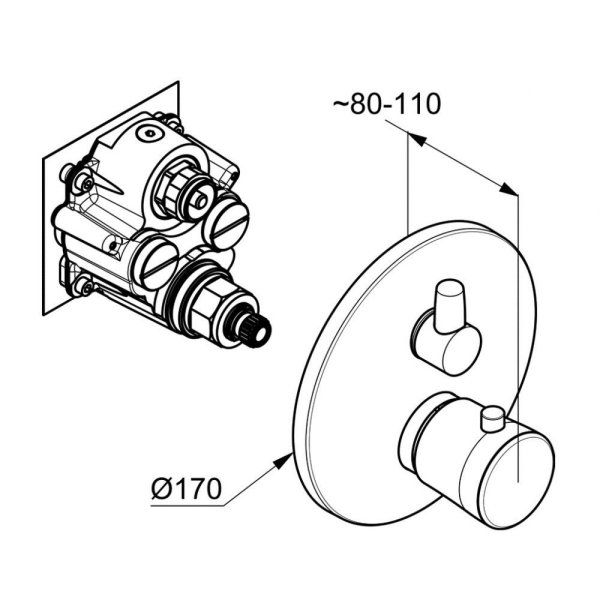 Термостат Kludi Balance 528300575 для душа, хром