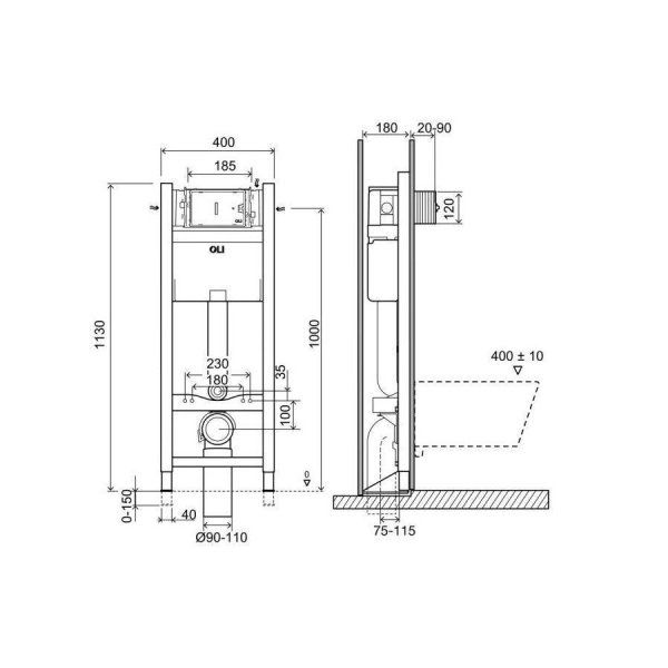 Система инсталляции для унитазов Oli Expert 014091