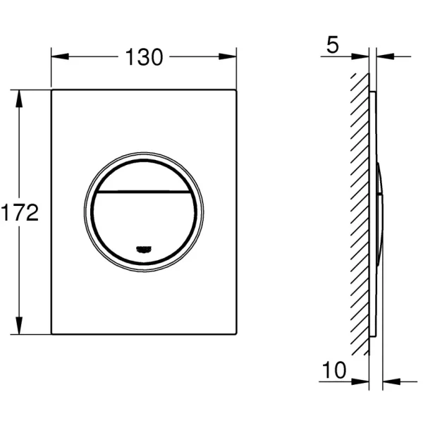 Кнопка смыва Grohe Nova Cosmopolitan S 37601A00 для инсталляции, темный графит глянец