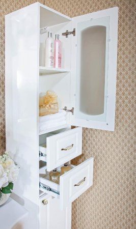 Комплект мебели для ванной Бриклаер БАЛИ 60R, светлая лиственница/белый