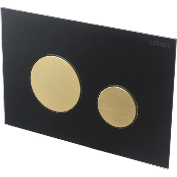 Кнопка смыва Cezares Lux LUX-GN-BORO-C для инсталляции, черный/золотой матовый