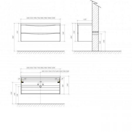 Мебель для ванной BelBagno Marino MARINO-600-2C-SO-NL-P 60 nero lucido