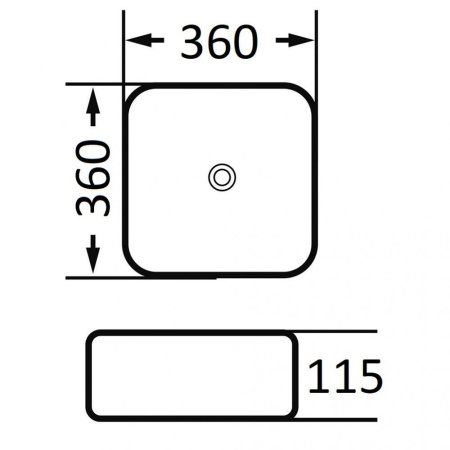 Раковина Grossman GR-4040BW 36 белая, черная
