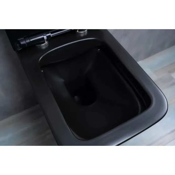 Унитаз подвесной GID Tr2144Bm безободковый, с сиденьем микролифт, черный матовый