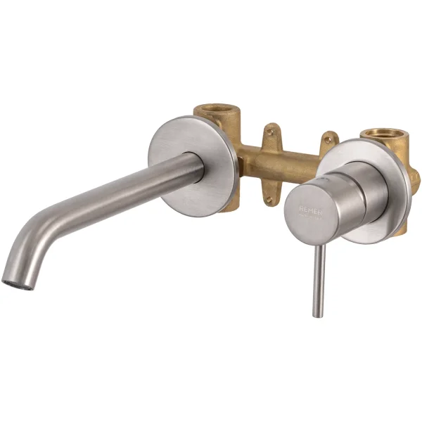 Смеситель для раковины Remer X Style X15PLXV встраиваемый, без донного клапана, нержавеющая сталь