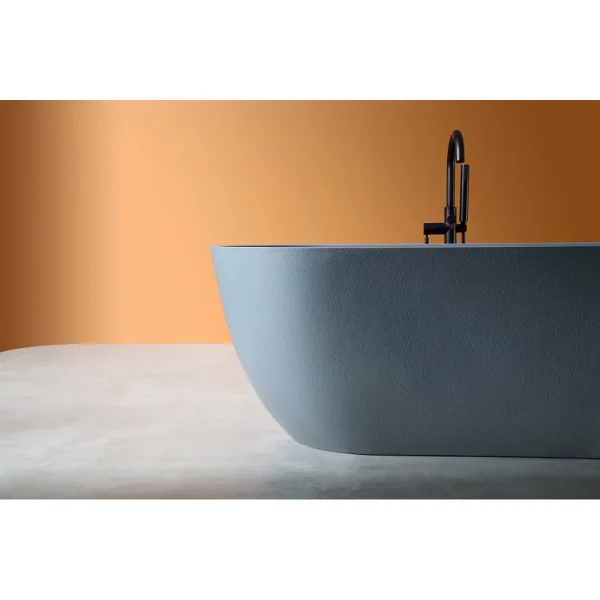 Ванна из литьевого мрамора Abber Frankfurt AM9941G 170x75 см, отдельностоящая, серый матовый