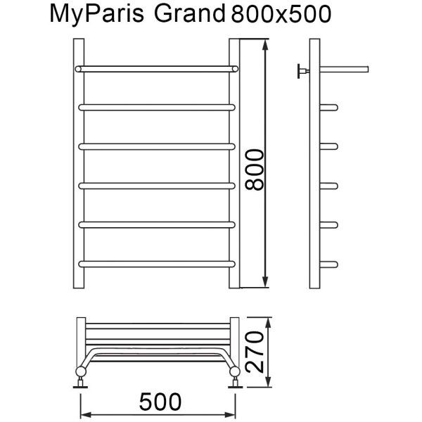 Полотенцесушитель MYFREA My Paris (Grand) 80/50