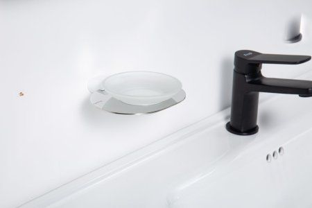 Мыльница стеклянная Gappo G3LU09EM02QA-8SO, хром/белая