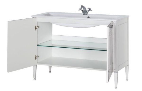 Тумба для комплекта Aquanet Паола 00181763 120 белая, серебро
