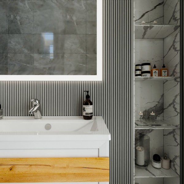 Комплект мебели для ванной Бриклаер БЕРЛИН 100BD, белый