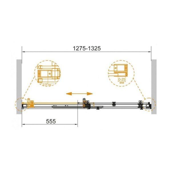 Душевая дверь в нишу Cezares Stylus STYLUS-SOFT-BF-1-130-C-Cr