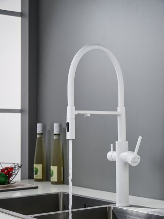 Смеситель для кухни Shevanik S478C, Белый