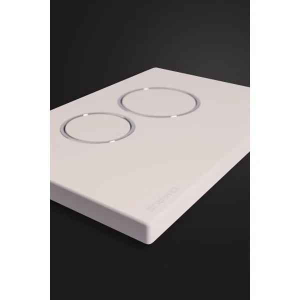 Кнопка смыва Charus Spazio FP.330.12.01 для инсталляции, белый матовый/хром/белый матовый