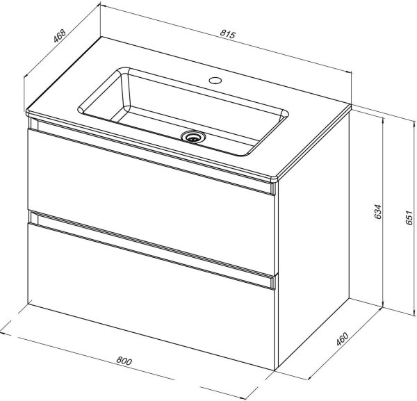 Тумба под раковину Allen Brau Eclipse 80 1.E1002.PGM 2.0 платина матовый