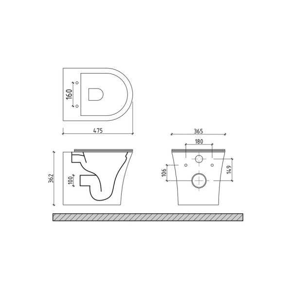 Унитаз подвесной Maretti Elio безободковый с микролифтом, EL10PBM64-844, белый