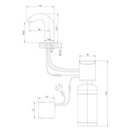 Дозатор для жидкого мыла Lemark Project бесконтактный (LM4642CE)