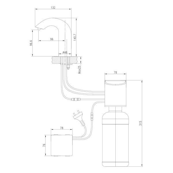 Дозатор для жидкого мыла Lemark Project бесконтактный (LM4642CE)