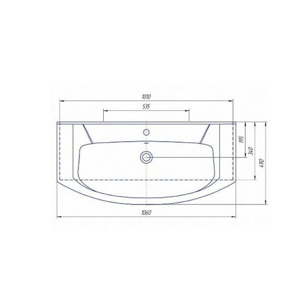 Раковина Aqwella Элеганс 4620008197388 105х49 белый
