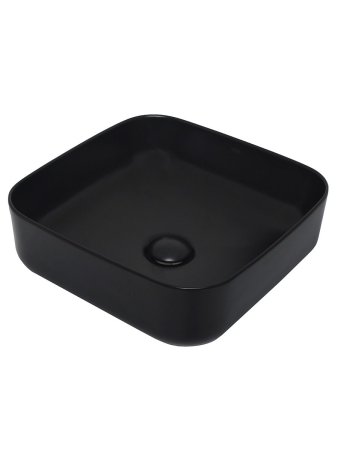 Раковина накладная квадратная, AQUAme AQM5011 цвет черный матовый 390x390x130