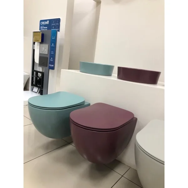 Унитаз подвесной Creavit Free FE322-11BR00E-0000 безободковый, бордовый матовый