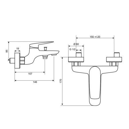 Смеситель для ванны Paini Laguna LAYO111, черный