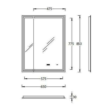 Зеркало Kerama Marazzi Tecno TE.M.mi.65  65х85 с поворотной дверцей и подсветкой