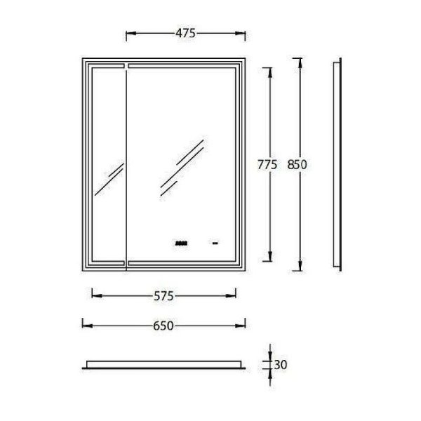 Зеркало Kerama Marazzi Tecno TE.M.mi.65  65х85 с поворотной дверцей и подсветкой