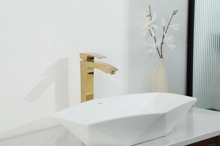 Смеситель для раковины высокий Gappo G1007-32, золото