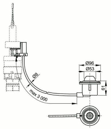 Кнопка смыва AlcaPlast MPO12 ножное управление черная