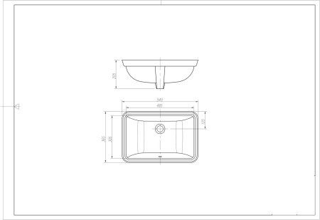 Встраиваемая прямоугольная раковина ARROW AP4036 55 см