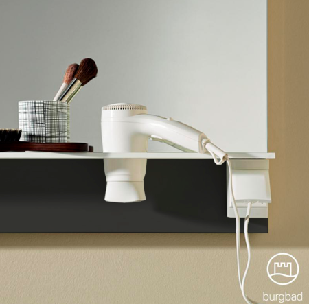 Зеркало Burgbad Eqio SEZQ120F2010 120х77 с полкой , светодиодной подсветкой, серый