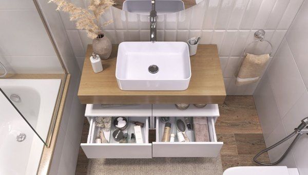 Тумба Velvex подвесная Unit 50, выс. 27, выдв. ящик, белый матовый (tp.UNI.50.1Y белый матовый)