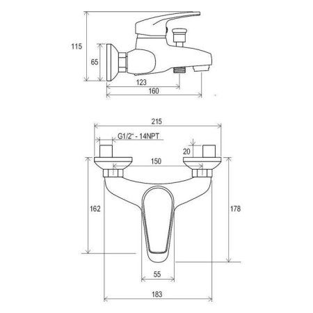 Смеситель Ravak Neo NO 022.00/150 X070017 для ванны
