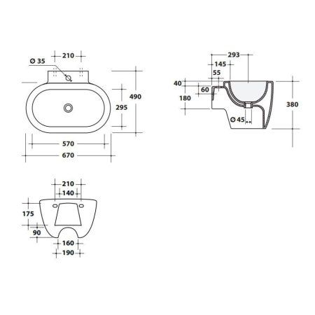Раковина Ceramica Ala Wave 23LV WAVWB670 67 см декор волна, белая