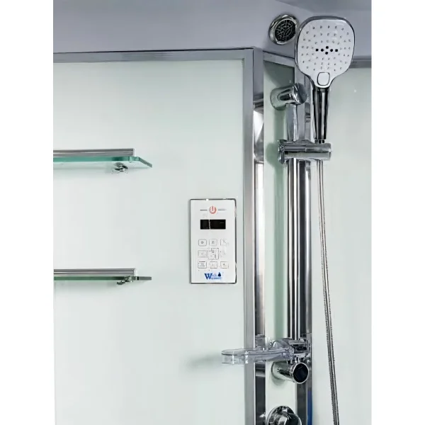 Душевая кабина WeltWasser Emmer 150/85/55 10000003925 150x85x220 см, с крышей, гидромассажем, высокий поддон, профиль матовый хром, стекло прозрачное